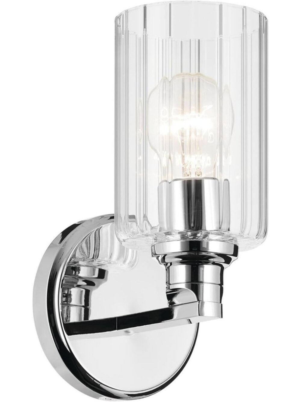 Sleek Chrome 9.5" 1-Light Wall Sconce, Modern Home Lighting Fixture, Elegant